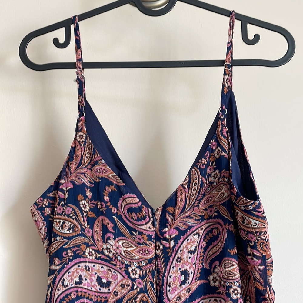 Multi Color Maxi Dress with Ruffles. Adjustable straps. - Picture 6 of 7